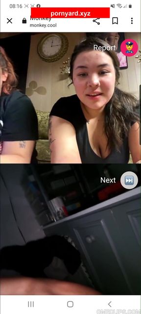 Athletic teen webcam model with a playful reaction