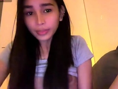 Tattood shemale tranny plays with ass during masturbation