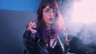 Redhead sucking a cigar for the first time | Astrid