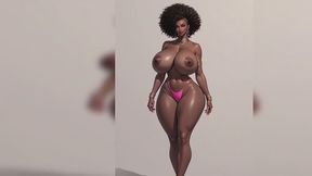Curvy Goddesses Collide: Black & Blonde Seduction - A Digital Art Odyssey