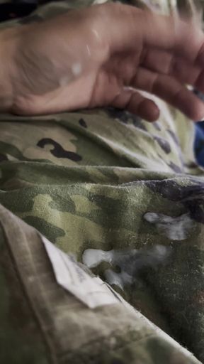 Had to Go on Emergency Leave but Came Back and Shot a Huge Load in Uniform!