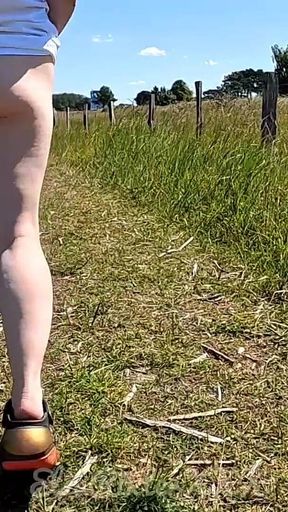 My Bold, Pantyless Walk to the Beach and Back - Every Step Making Me Feel Exposed
