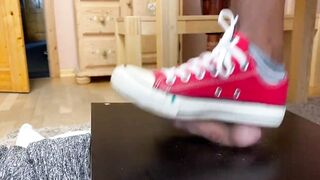 Ball crush with red Converse Chucks