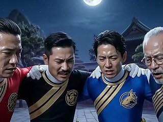 Helpless rangers defeated, ass fucked and cocks drained. AI short film  AI short film