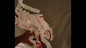 Naughty nurse receives a surprise load on her face
