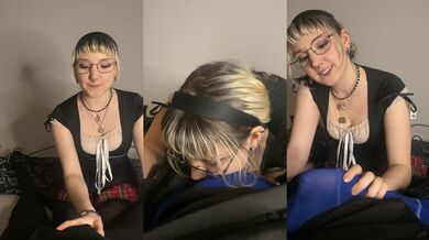 Cute Blonde Goth Teen PoV Deep Throat Tease On Onlyfans