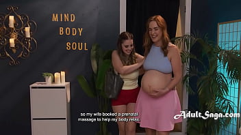 Pregnant Woman Fucks With Her Masseuse &amp_ Wife Catches Them In The Act.. AND JOINS!