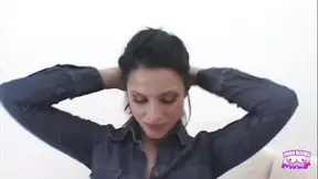 Charming brunette picked up for a fuck and facial cum shot