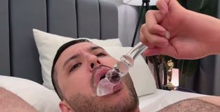 Full video. Playing with glass dildo and eat my cum.