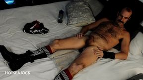 working a toy into my hole while jacking off - verbal