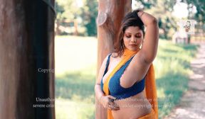 Rai in saree with net blouse