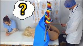 Mature woman takes half-sister to a sleazy gynecologist!