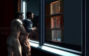 Chris Redfield and Piers Nivans muscle gay animation big cock creampie