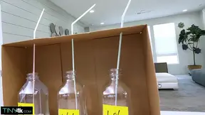Petite Latina spinner takes a wild dare in a taste test challenge