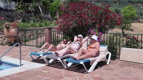 fucking on the sunbeds with katt and lily