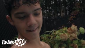 TWINKPOP - Sam Ledger Gets A Dripping Creampie By The Pool By His Hung Friend Shae Reynolds