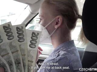 The blonde showed her luxurious natural tits for 3k and for another 20k she shamelessly let me to fuck her