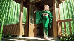Lazy Japanese Corridor Morning, She Breathes Heavy Touching Her Chest with a Hazy Gaze Waiting for Your Touch