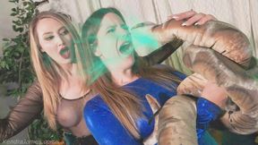 Rise Of The Serpent Queen - Kat Snow + Kendra, superheroine, mesmerize, lesbian domination sd