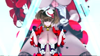 3D animation idol in slut suit on the stage sexy dance MMD