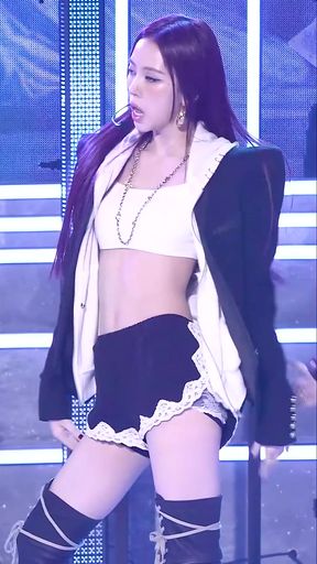 Korean k-pop fan dances in her tight outfit
