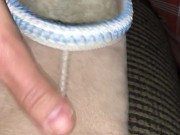 Intense male orgasm - Cums into UGG slippers