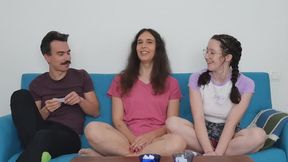Game Night FFM Threesome - Karmann Bruise, Josie Boo and Laura Ropes engage in Threesomes with Blow Jobs, Deep Throat and Group Sex (MP4 720p)