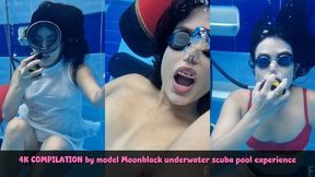 4K COMPILATION by model Moonblack underwater scuba pool wet experience 70041