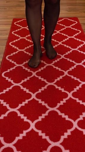 Asmr Nylon Walking on Carpet - Sheer Stockings Feet and Soft Footstep Sounds