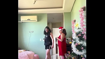 Christmas Cleaning Gassy Girl Farts in front of Glrlfriend