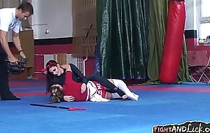 Wrestling dyke pussylicked after catfight