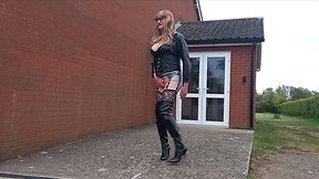 Trans person in bean-filled pants masturbating