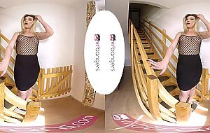 TS VR Porn - Small Tits Blonde TS Milf masturbating and ass play