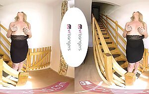 TS VR Porn - Small Tits Blonde TS Milf masturbating and ass play