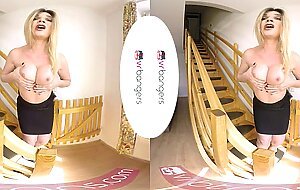 TS VR Porn - Small Tits Blonde TS Milf masturbating and ass play