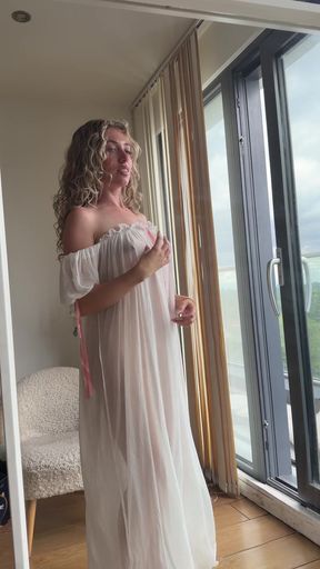 Hilarious latina teases with natural and big tits