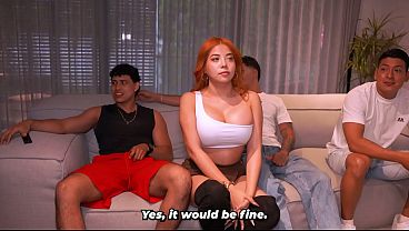 Latina GF gets gangbanged while you order pizza