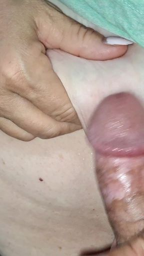 Jerking off and playing with my neighbors' saggy old tits   Clip 1