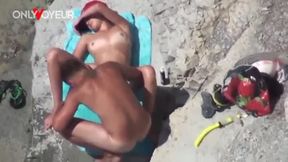 Beach Voyeur. Super horny teen getting off right on the nude beach