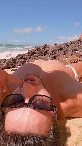 Having Pee on Beach Nudist!!! My Step Daddy Femdom More 2 Liters Pee Golden