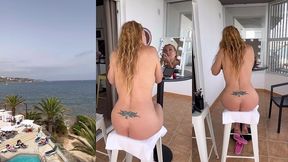 3eme jour a ibiza l heure de la douche et de me preparer avant l arrivee ...