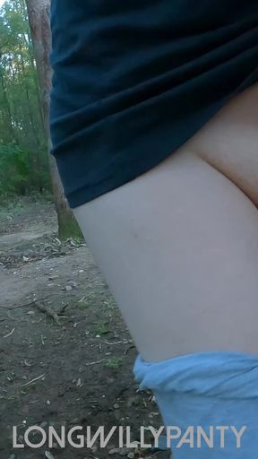 Straight guy flashing his uncut cock.