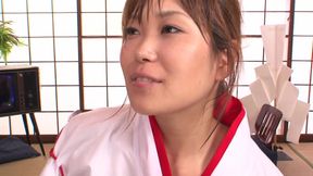 Nasty japanese babe plays with toys before squirting on men faces and getting fucked in hot gangbang