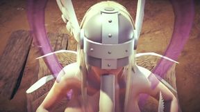 Angewomon Deepthroat BJ &#x00A6; Digimon Asian Cartoony Parody
