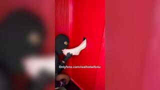 Toes worship at the gloryhole