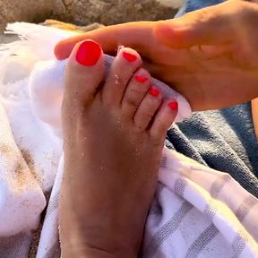 Handjob + Nudist Beach + Feet + Cum - Allfootsiefans