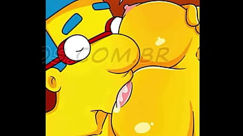 Milhouse comiendose a Marge
