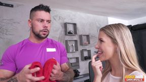 Angelo Godshack’s Blonde Passion in Gym Heat