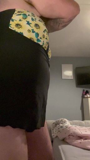 Cock and Ball Bondage in One Piece Swim Suit CBT