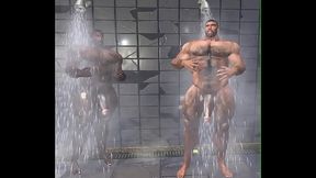 hunky football players shower in pittsburgh